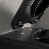 Vas WC suspendat Villeroy&Boch, Skyla CeramicPlus, TwistFlush, Combi-Pack, capac soft close, pure black